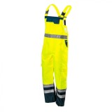 Pantaloni de lucru cu pieptar, salopeta, reflectorizanti, impermeabili, galben, model Visibility, marimea XL/56, NEO