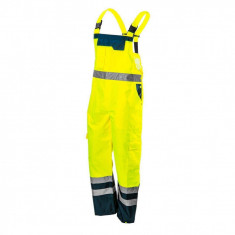 Pantaloni de lucru cu pieptar, salopeta, reflectorizanti, impermeabili, galben, model Visibility, marimea XL/56, NEO