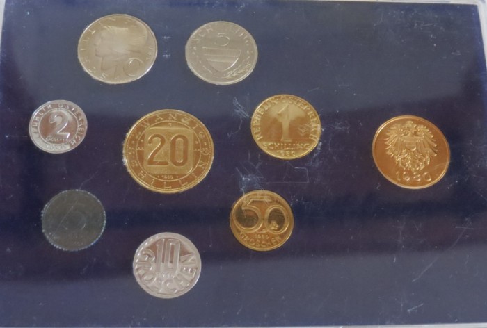 Emisiune completă de Schillings austrieci &icirc;n 1980
