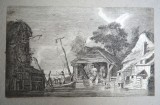 Franz Edmund Weirotter &quot;Ferme langa rau&quot; gravura veche 1868, Peisaje, Cerneala, Altul