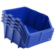 Cutii depozitare stivuibile, 35 buc, 218x360x156 mm, albastru foto