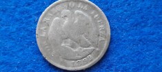 CHILE 20 CENTAVOS 1892 argint foto