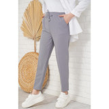 Pantaloni Dama Gabriella Cu Elastic In Talie, Gri, 38