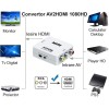 Convertor Mini AV2HDMI 3RCA la HDMI 1080p HDV-554, Upscaling Video, Compatibil PS2/PS3/Xbox/Wii, Plug &amp; Play, Alimentare USB