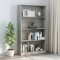 vidaXL Bibliotecă cu 4 rafturi gri beton, 80x24x142 cm, lemn prelucrat 800913