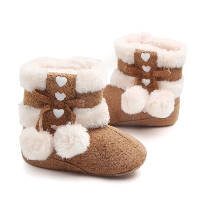 Cizmulite cu blanita si ciucurei - Maro (Marime Disponibila: 6-9 luni (Marimea