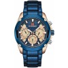 Ceas Barbatesc Naviforce Azur Albastru, Analog-Digital, Curea Metalica, Cronometru, Calendar, LED, Rezistent Apa