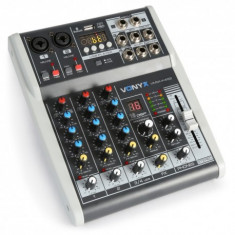 Mixer analogic pasiv cu 4 canale BT/USB/DSP/48V Vonyx foto