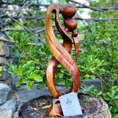 Sculptura din lemn cu tematica romantica Wooden Infinity Lovers, XL