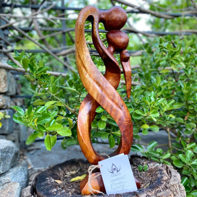 Sculptura din lemn cu tematica romantica Wooden Infinity Lovers, XL foto