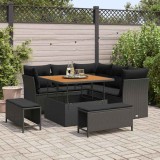 VidaXL Set de canapele pentru grădină 8 pcs Negru poliratan 3361474