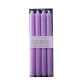 Set 4 lumanari, flippy, pentru suport de masa, fara miros si fum, din parafina, 2.2 x 25 cm, mov