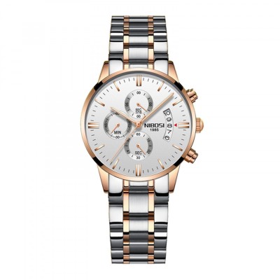 Ceas dama de mana Nibosi Elegant Casual Fashion Analog Quartz Argintiu Auriu Alb foto