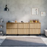 VidaXL Servante, 3 buc, stejar sonoma, 60x35x70 cm, lemn prelucrat