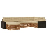 vidaXL Set de canapele de exterior cu pernă 6 pcs Natural și Bej 3383576