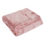 Patura moale, cu doua fete, imitatie blana, 160 x 130 cm, roz