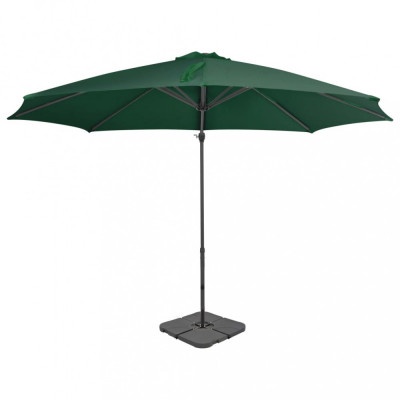 Umbrelă de exterior cu bază portabilă, verde foto