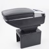 Cotiera Auto Universala Neagra Piele Ecologica Reglabila Inaltime/Lungime +Spatiu Depozitare, Suport Pahare, Scrumiera Model 6H