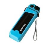 Sticla de apa pentru sport, flippy, 350 ml, cu pai si capac, 23x7x4.4 cm, buton de blocare, din pc, bleu