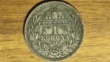 Ungaria - moneda de colectie argint - 1 korona / coroana 1915 AU - Franz Joseph I - detalii extraordinare, superb patinata !