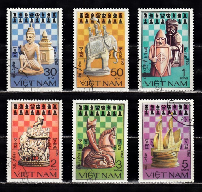 A12 S5 10 - Timbre foarte vechi - Vietnam - Campionatul de sah 1983