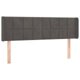 Cumpara ieftin Tablie de pat cu aripioare gri inchis 147x16x78/88 cm catifea