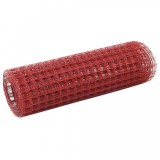 VidaXL Plasă de s&acirc;rmă, roșu, 25 x 0,5 m, oțel cu &icirc;nveliș PVC, pătrat