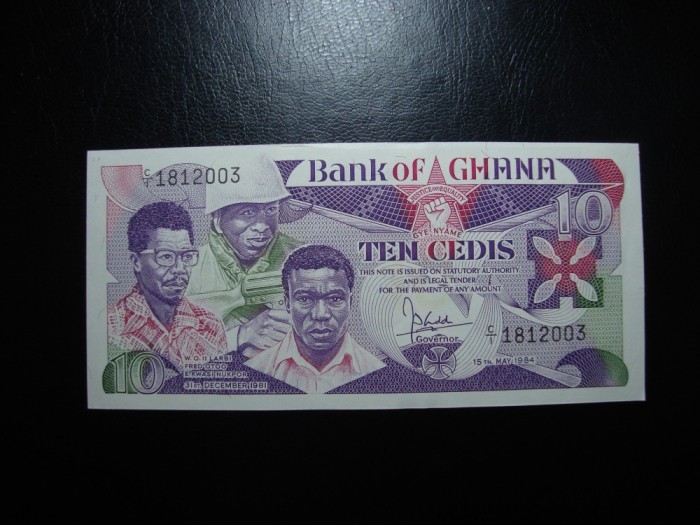 GHANA 10 CEDIS 1984 UNC