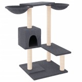 Ansamblu de pisici cu stalpi de zgariat, gri inchis, 82 cm
