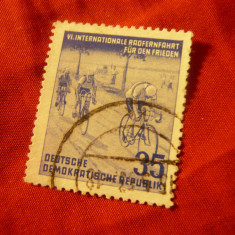 Timbru DDR 1953 Ciclism , val. 35pf stampilat