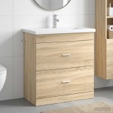 Cumpara ieftin Set de mobilier pentru baie Stejar Sonoma 81 x 40 x 84,5 cm