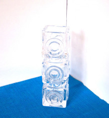 Vaza cristal masiv suflata in mulaj - Optical - semnata Bengt Edenfalk, Skruf foto