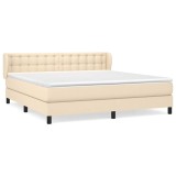 Cumpara ieftin Pat continental cu saltea, crem, 180x200 cm, textil