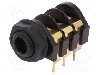 Conector jack, Jack 6,3mm, 3 contacte, mama, CLIFF - CL12327