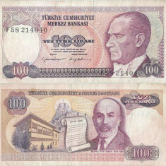 1984 ( 17 IX ) , 100 turkish lira ( P-194b ) - Turcia