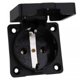 Priza externa pentru cortul de caravana cu clapeta neagra Schuko 220 volti Performance AutoTuning