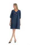 Rochie Dama, Eranthe, V-Neckline V346, cu Pictura Realizata Manual - L