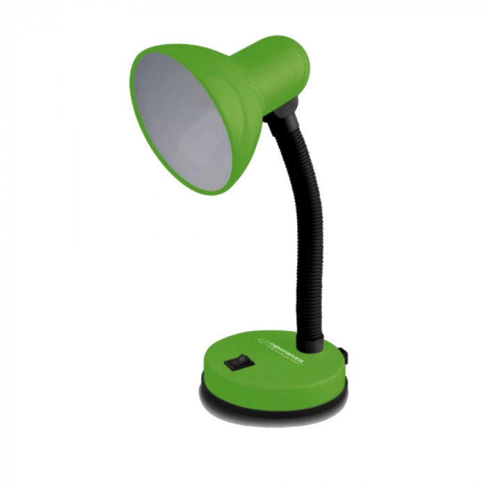 Lampa de birou cu brat flexibil, Esperanza Vega 94377, 31cm inaltime, dulie E27, verde