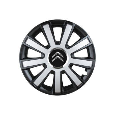 Set 4 capace roti Flash Gri-Negru R16 pentru gama auto Citroen foto