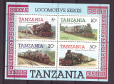 Tanzania 1985 - Locomotive, bloc neuzat