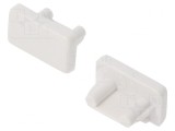 Obturator Alb pentru Profile LED SLIM8, Set 20 Bucăți
