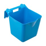 Găleată hrănire animale Kerbl, 13 litri, plastic rezistent, suport suspendare, albastru