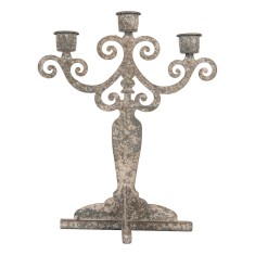 Sfesnic lumanari metal gri vintage 21x15x25 cm