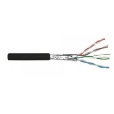 Cablu CAT6 FTP ecranat 0.5mm CUPRU SOLID rola 305m culoare neagra SafetyGuard Surveillance