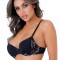 Sutien cu push-up si detalii dantelate la spate negru Daring Intimate