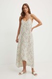 Pepe Jeans rochie MOLLY culoarea bej, midi, dreaptă, PL953560