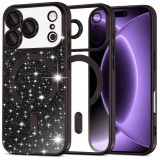 Cumpara ieftin Husa MagSafe pentru Apple iPhone 18 Pro / 17 Pro, Techsuit, Luxury Glitter, Neagra