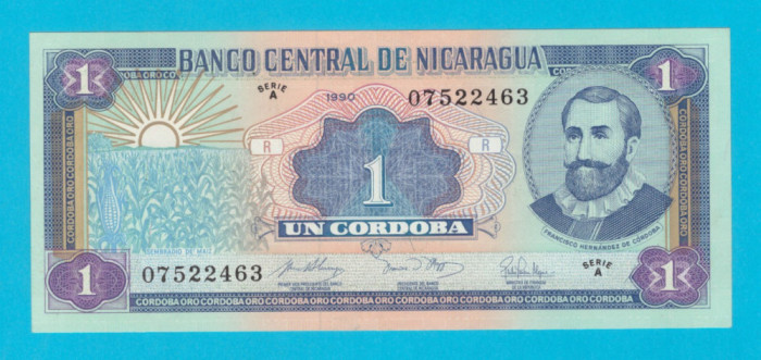 Nicaragua 1 Cordoba 1990 &#039;Cordoba Oro&#039; UNC serie: 07522463