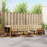 Cumpara ieftin Set de canapele de exterior 8 buc. 7-Locuri Natural si Bej