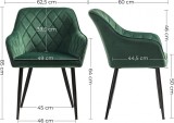 Cumpara ieftin Scaun dining, Songmics, Verde, 62.5x60x85 cm
